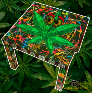 cannabis inspired end table