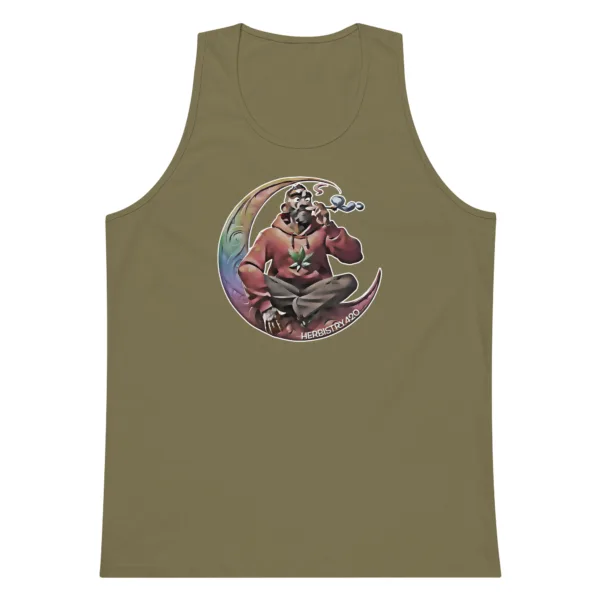 Smoking On The Moon – Men’s premium tank top - Image 8