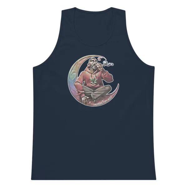 Smoking On The Moon – Men’s premium tank top - Image 5