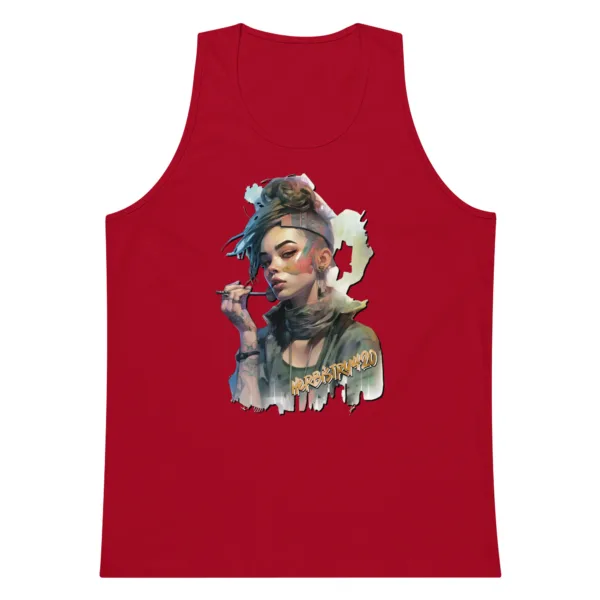 SteamPunk Girl 2 – Men’s premium tank top - Image 3