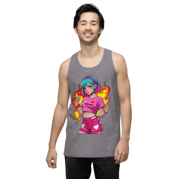 Anime Vape Girl – Men’s premium tank top - Image 9