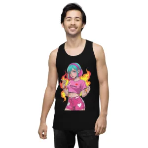 Anime Vape Girl – Men’s premium tank top