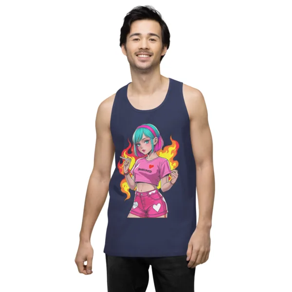 Anime Vape Girl – Men’s premium tank top - Image 6