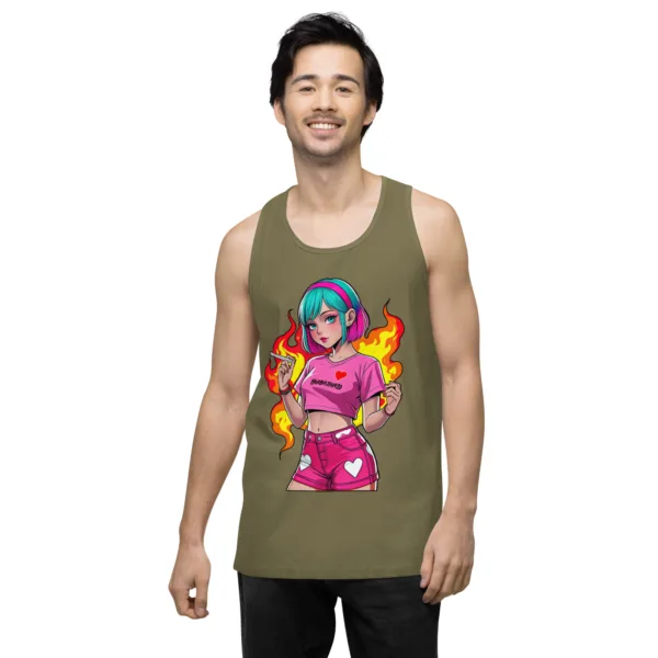 Anime Vape Girl – Men’s premium tank top - Image 7