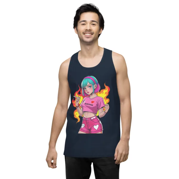 Anime Vape Girl – Men’s premium tank top - Image 3