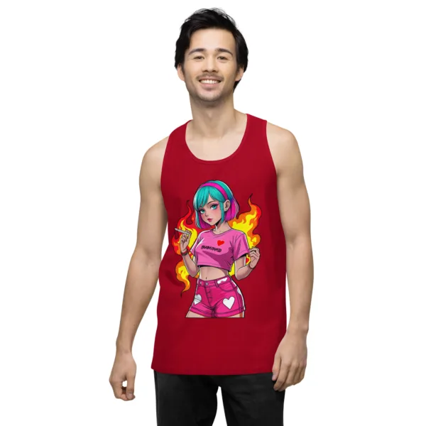 Anime Vape Girl – Men’s premium tank top - Image 4