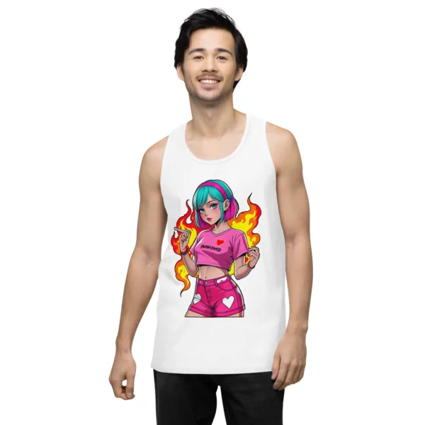Anime Vape Girl – Men’s premium tank top - Image 13