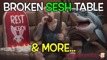 broken cannabis table